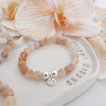 Load image into Gallery viewer, BLOOM flower agate crystal bracelet with 925 sterling silver - 8mm beads 2
