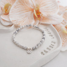 Load image into Gallery viewer, INTENTION 925 Sterling Silver Howlite handmade stretch bracelet 4mm
