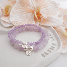 Load image into Gallery viewer, INTUITION Amethyst crystal bracelet 925 sterling silver - 8mm and 4mm beads

