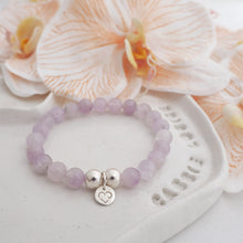 Load image into Gallery viewer, INTUITION Amethyst crystal bracelet 925 sterling silver - 8mm beads
