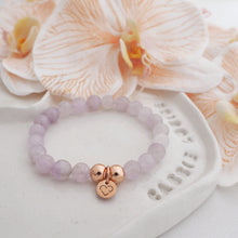 Load image into Gallery viewer, INTUITION Amethyst crystal beaded bracelet rose gold - 8mm
