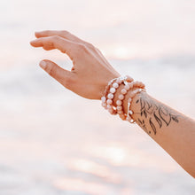 Load image into Gallery viewer, SUN BLOOM SS21 crystal bracelet stack 925 silver sunstone beach wrist hand sunset tattoo
