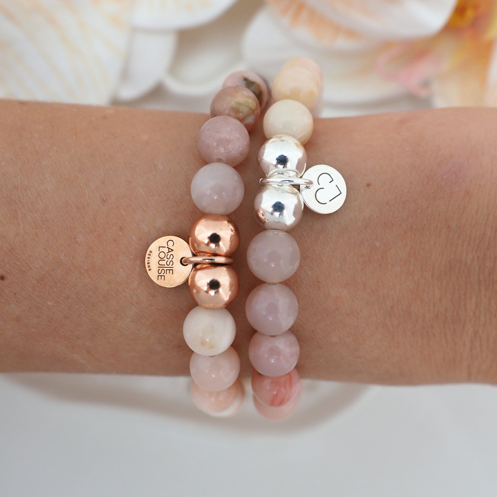 PINK OPAL ROSE GOLD BRACELET Cassie Louise Designs